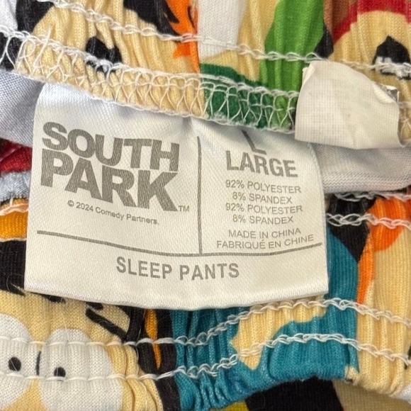 South Park Pajama Sleep Pants Men Large Elastic Waist All Over Print Cartman - Picture 8 of 10